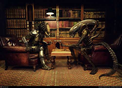 Alien Vs Predator  Chess By BP by soulcubee 30 Stunning, Scary And Creative Alien Artworks