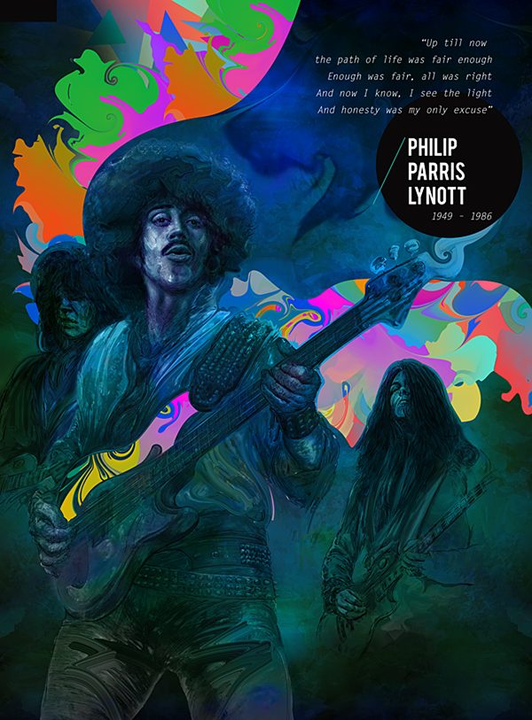lynott1 pic on Design You Trust lynott1 Rocks dead heroes I Philip Parris Lynott by Hubert Fine Art