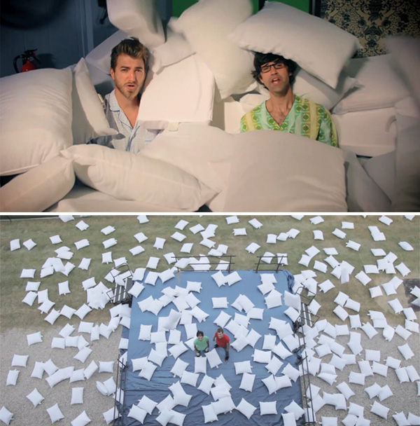 pillows 2 guys 600 pilows (Backwards Music Video)