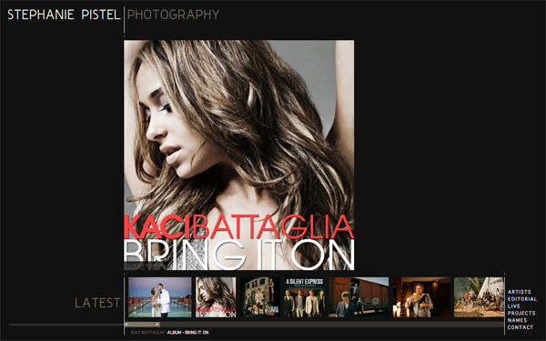 2213 Stephanie Pistel Photography // Robbie Williams, Alicia Keys And Much More @ 100 Best Flash Websites