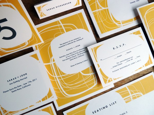 Modern Circles Printable Wedding Invitation Set