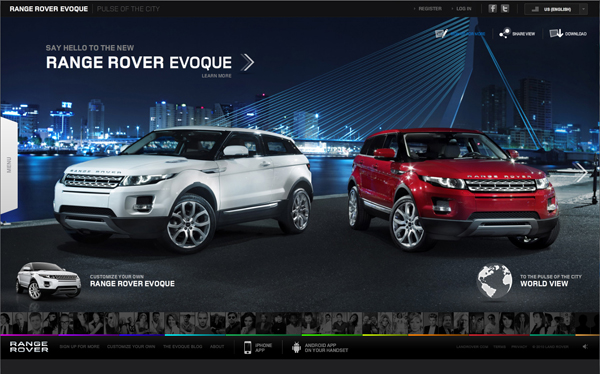 Range Rover Evoque // Pulse of the City Project @100BestWebsites 1127 Range Rover Evoque // Pulse of the City Project @100BestWebsites