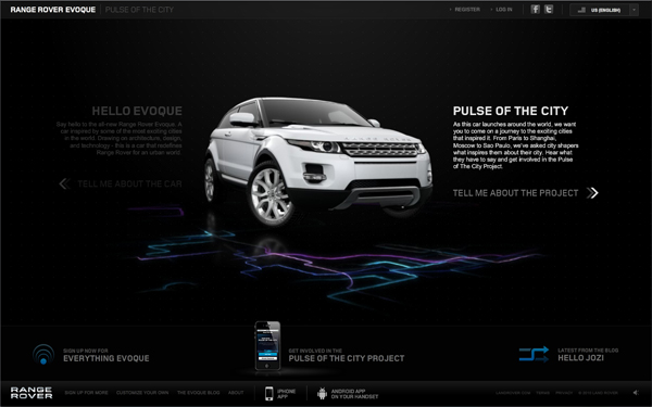 Range Rover Evoque // Pulse of the City Project @100BestWebsites 2227 Range Rover Evoque // Pulse of the City Project @100BestWebsites