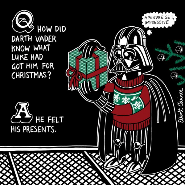 The Dark side of Christmas by Elliott Quince Darth Vader Xmas Elliott Quince 600x600 The Dark side of Christmas by Elliott Quince