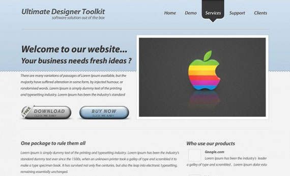 ultimate software layout November’s Fresh Photoshop Web Layout Tutorials 