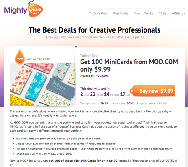 md4 Get 100 MiniCards from MOO only $9.99
