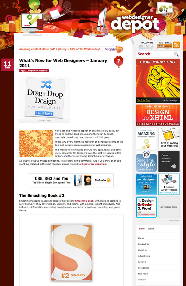 wdd What’s New for Web Designers – January 2011
