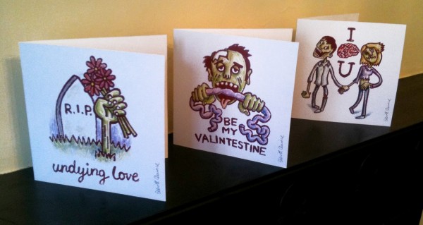 Linocut Zombie Valentines card Elliott Quince Linocut illustration4lr 600x319 Linocut Zombie Valentines card