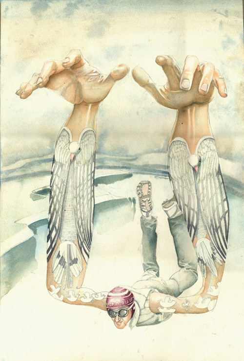Icarus watercolour rising Nice set of wings.
