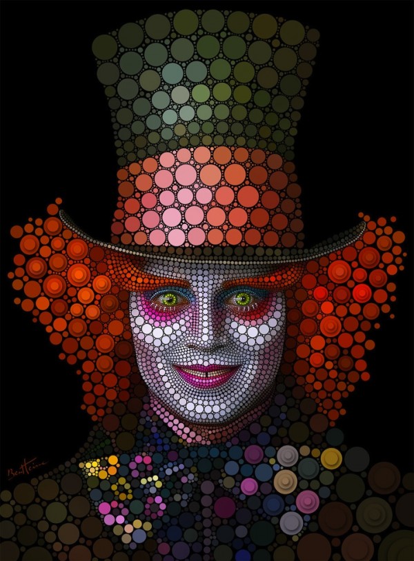 benheine2 600x814 Celebrity Portraits Made from Thousands of Circles 