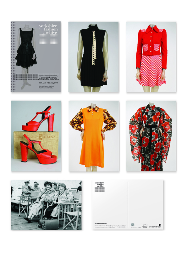 Yorkshire Fashion Archive Brand Identity YFA postcards Yorkshire Fashion Archive Brand Identity