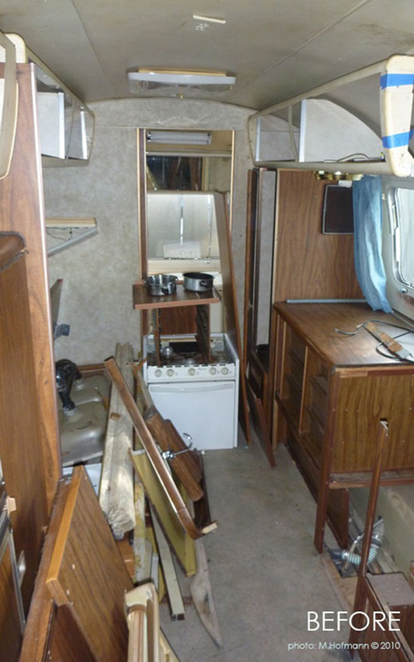 before Matthew Hofmann – Vintage Trailer into Living Space