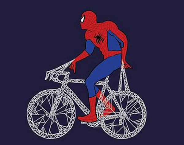 mike joos art 5 450x354 Mike Joos – Superheroes on Bicycles