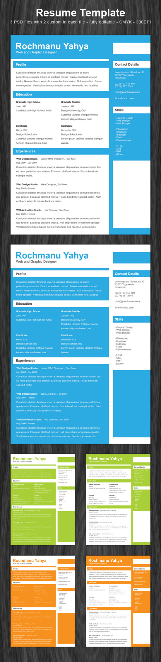 minimalist resume Freebie: Clean One Page Resume   PSD Template