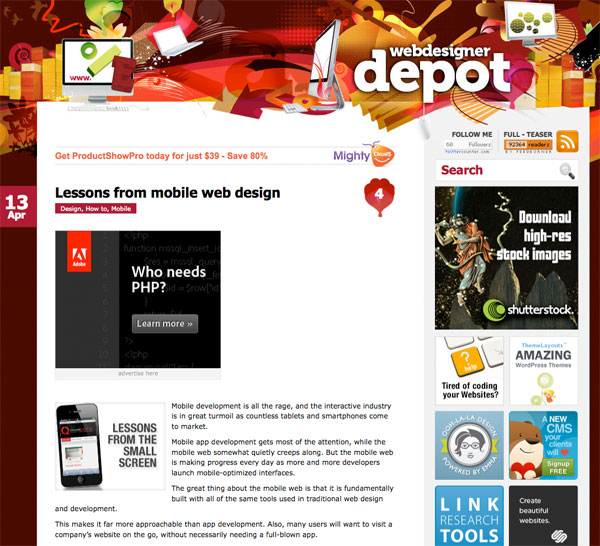 Lessons from mobile web design wdd3 Lessons from mobile web design