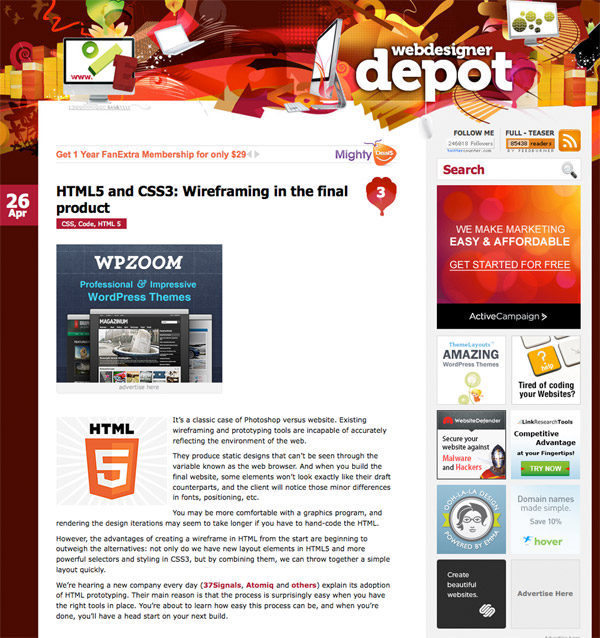 wdd9 HTML5 and CSS3: Wireframing in the final product
