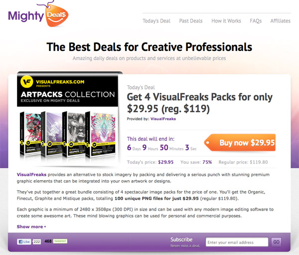 Get 4 VisualFreaks Packs for only $29.95 (reg. $119) md2 Get 4 VisualFreaks Packs for only $29.95 (reg. $119)