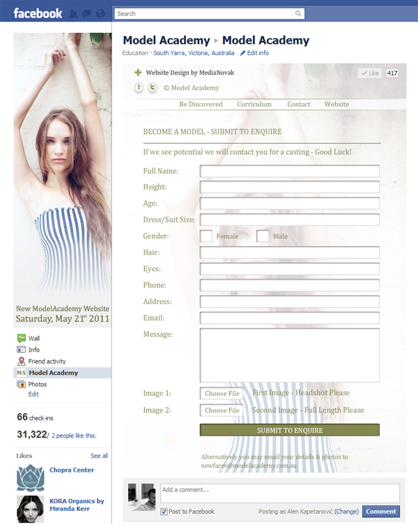 modelAcademy facebook 1 pic on Design You Trust modelAcademy facebook 1 Do you want to became a model? Click and sign up!