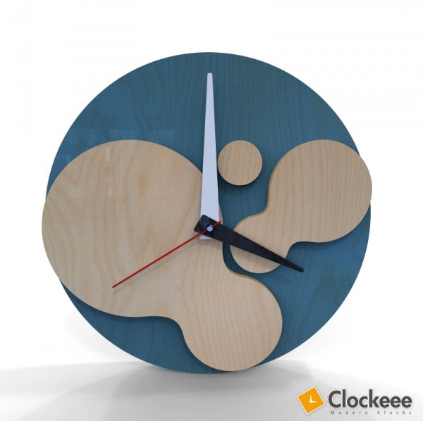 modern clocks plywood pond clock blue front view 600x598 pic on Design You Trust modern clocks plywood pond clock blue front view 600x598 Modern wall clocks by Clockeee