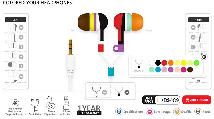 236 Introduce a brand new customized colorful earphones!