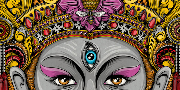 Balinese 1b pic on Design You Trust Balinese 1b Balinese Mask Illustrations by: Pale Horse