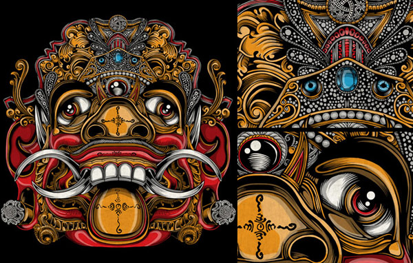 Balinese 2 pic on Design You Trust Balinese 2 Balinese Mask Illustrations by: Pale Horse