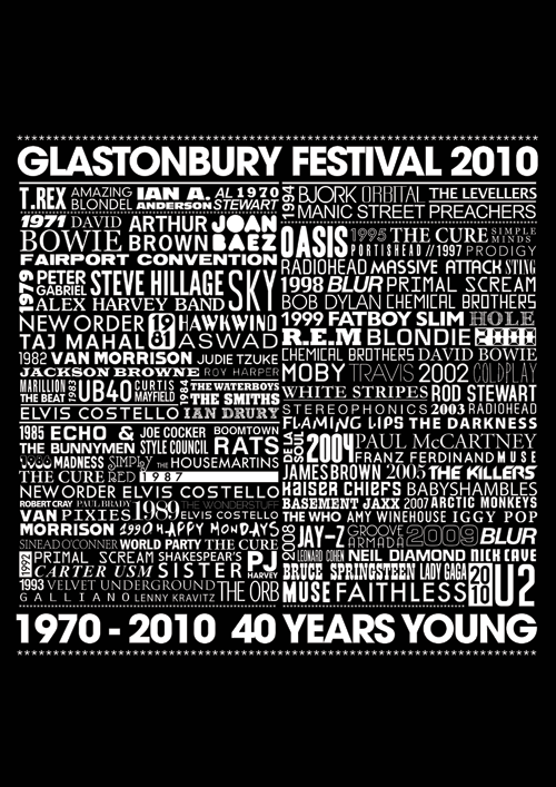 GLASTONBURY LIMITED EDITION PRINT GLASTO print GLASTONBURY LIMITED EDITION PRINT