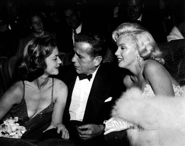 LaurenBacallHumphreyBogartMarilynMonroe 600x475 Awesome People Hanging Out Together