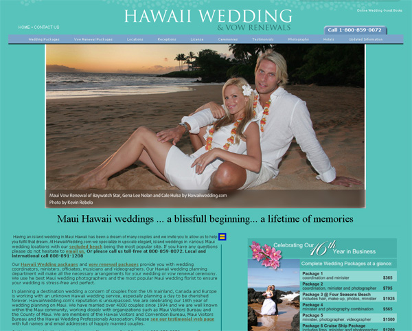 hawaii wedding v6no2bd6ob 30 Adorable Wedding Websites