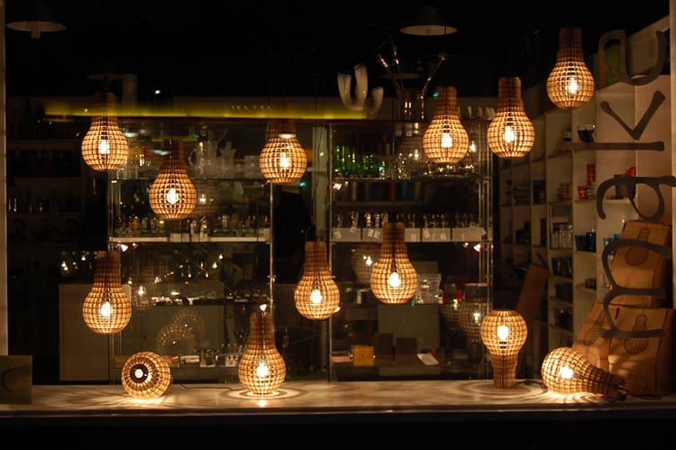 makebulblights pic on Design You Trust makebulblights Wooden Bulb Installation