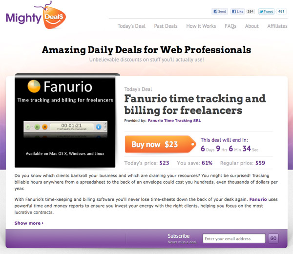 md5 Fanurio time tracking and billing for freelancers
