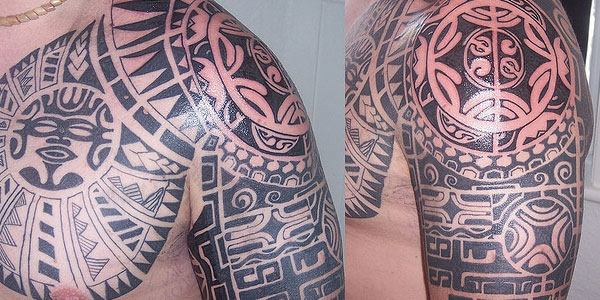 Awesome Back Tattoos For Guys. tribal shoulder tattoo