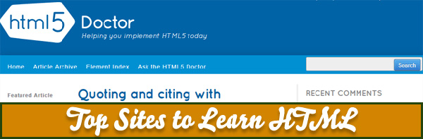 html11 The Ten Tops Sites to Learn HTML