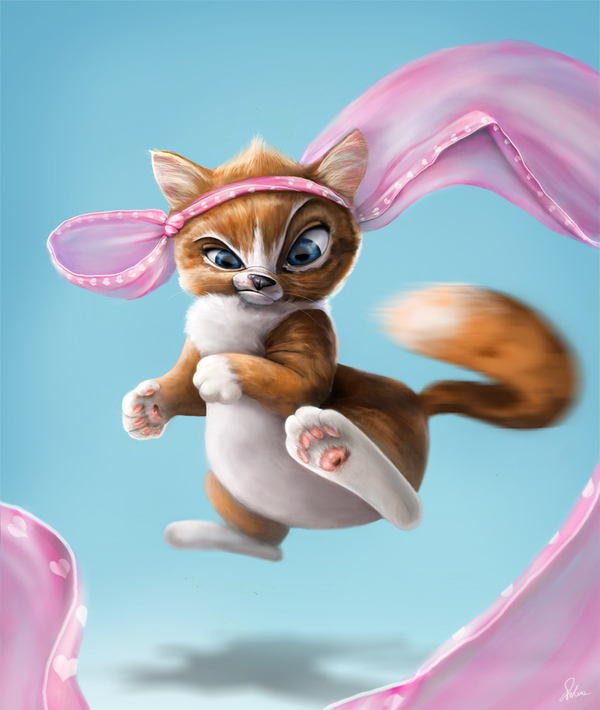 malgorzata arska cute illustrations fighting cat like cat and mouse