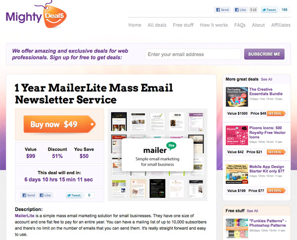 md2 pic on Design You Trust md2 1 Year MailerLite Mass Email Newsletter Service
