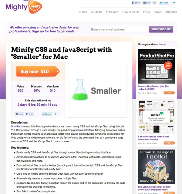 md3 Minify CSS and JavaScript with Smaller for Mac