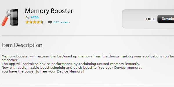 25 Free Blackberry Apps You Should Check memory booster fqyrncdmt8 25 Free Blackberry Apps You Should Check