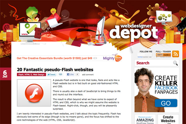 wdd3 20 Fantastic pseudo Flash websites