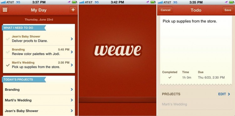 weave1 750x372 Weave   ToDo App For Creative Minds