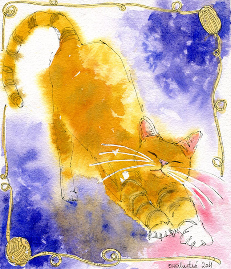 266 pic on Design You Trust 266 Watercolour cats by Ewa Ludwiczak