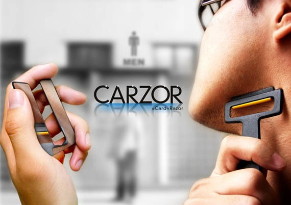 Card Sized Razor For Emergency Stubble Carzor   Shave With Your Credit Card!