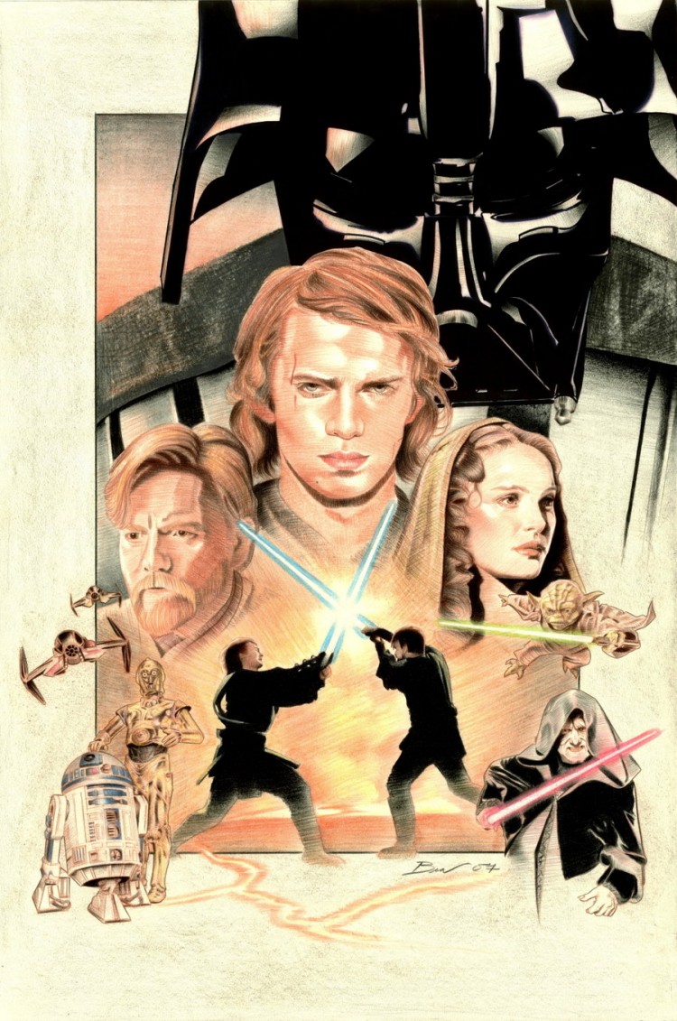 Revenge of the Sith by BenCurtis 750x1131 Movie Poster Sketches by Benjamin Curtis Jones
