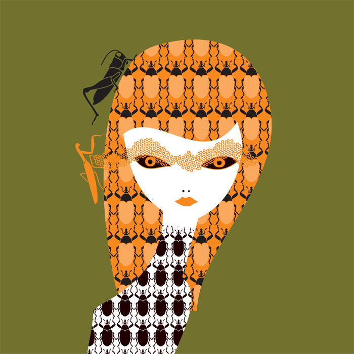 insektab cristian grossi kreativehouse fashion Creepy fashion textile illustration by Cristian Grossi for studio Kreativehouse