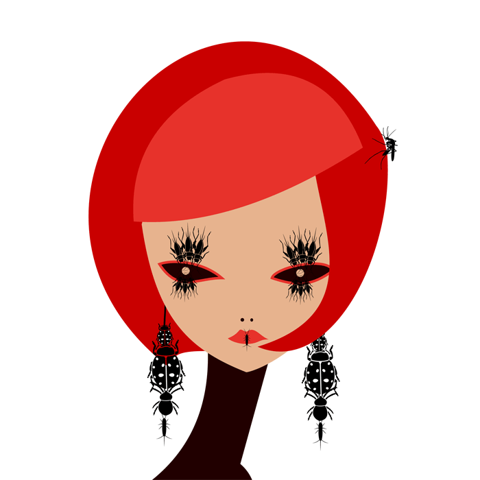 insektac cristian grossi kreativehouse fashion Creepy fashion textile illustration by Cristian Grossi for studio Kreativehouse