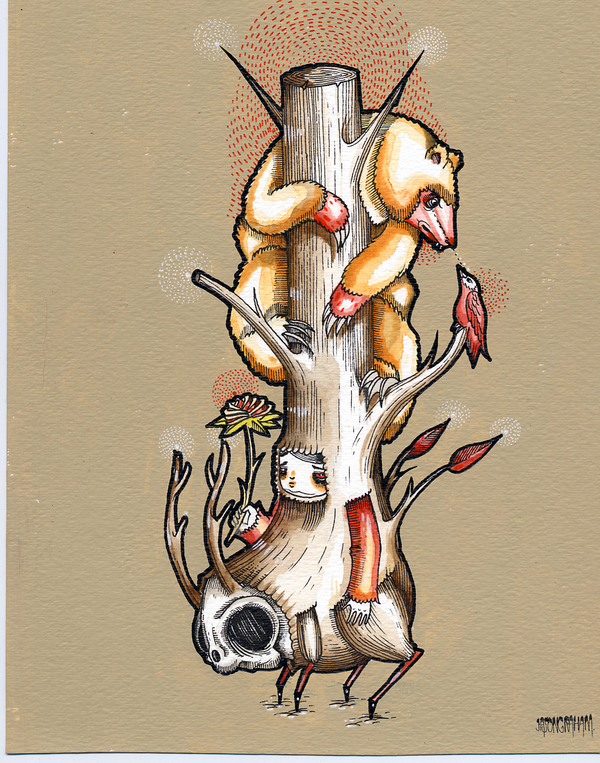 jg4b Ink and Watercolor by Jason Graham