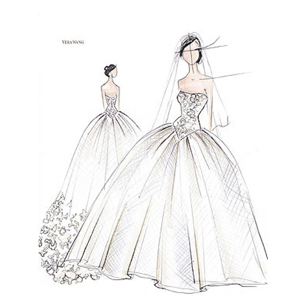 3 dresses kim kardashian vera wang wedding dress sketches 1 3 dresses