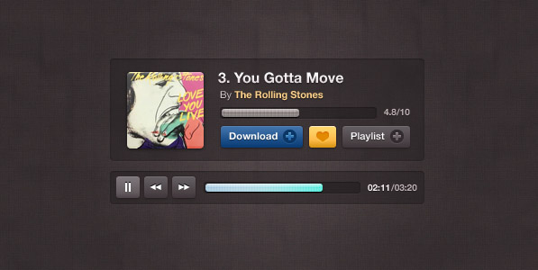 musicplayer large preview A Free Compact Music Player Design (PSD)