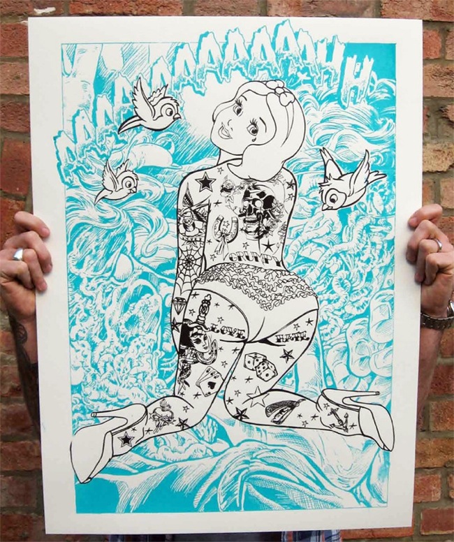 rum knuckles snow wihte blue pic on Design You Trust rum knuckles snow wihte blue tattoed prints