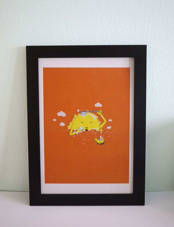 sunbathing 1 Little Art Prints and Paper Stuff by Lonelypeopleart