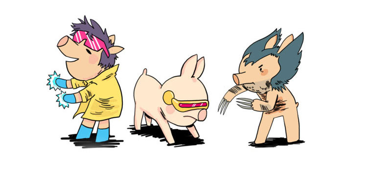x men pigs wolverine x pigs